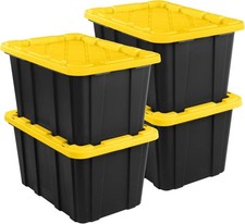 27 Gallon Clear Stackable Storage Bins with Lids - 4 Pack Heavy Duty Totes