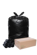 Heavy Duty 55-60 Gallon Trash Can Liners, 36" x 60", 1.2Mil, Black Garbage Ba...