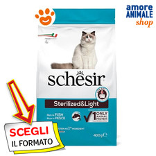 Schesir Cat Sterilized & Light Pesce Cibo Secco Gatti 400 Gr/1,5/10 Kg