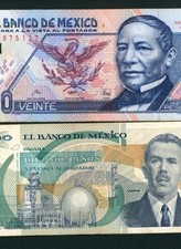 (( 2 NOTES )) 20/ 10000 Pesos 1989/ 1992 El Banco De Mexico ** CURRENCY