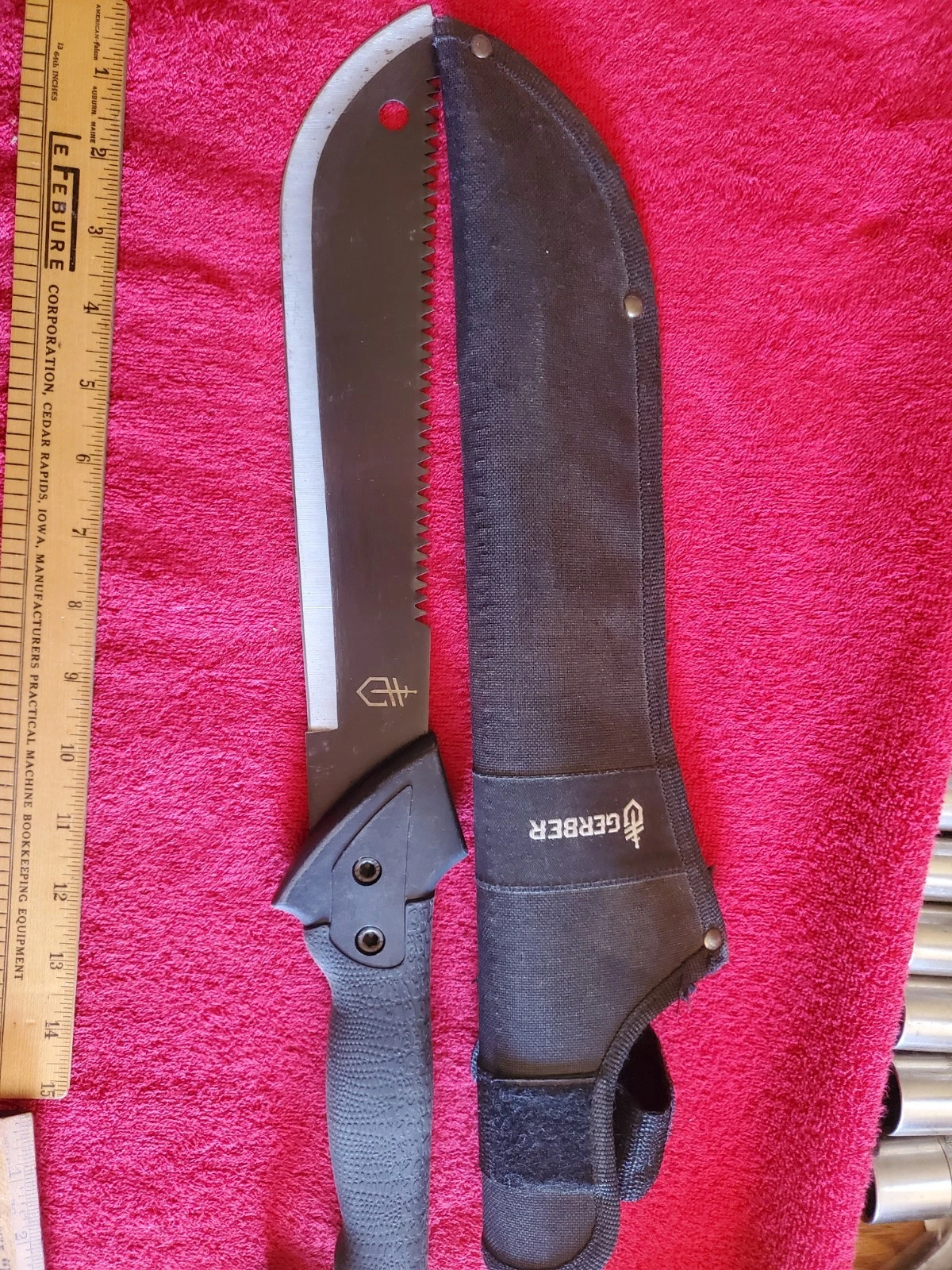 GerberMachete Carbon Steel Blade Gator Nylon Sheath