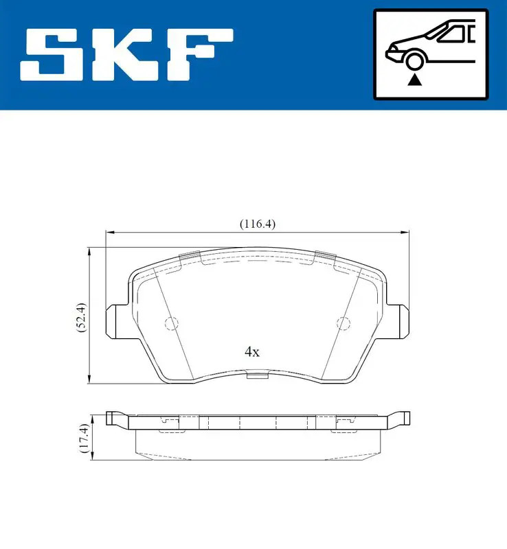 Skf Bremsbelagsatz, Scheibenbremse Vkbp 80003 Für Lada Nissan Dacia - Bild 3