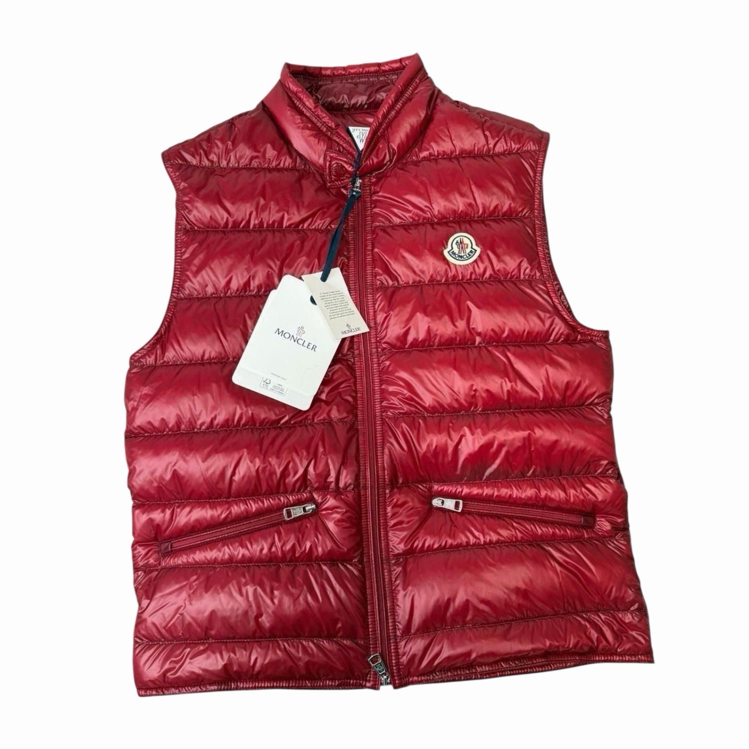 MONCLER RED GUI DOWN GILET SIZE 1 BNWT RRP £690.00