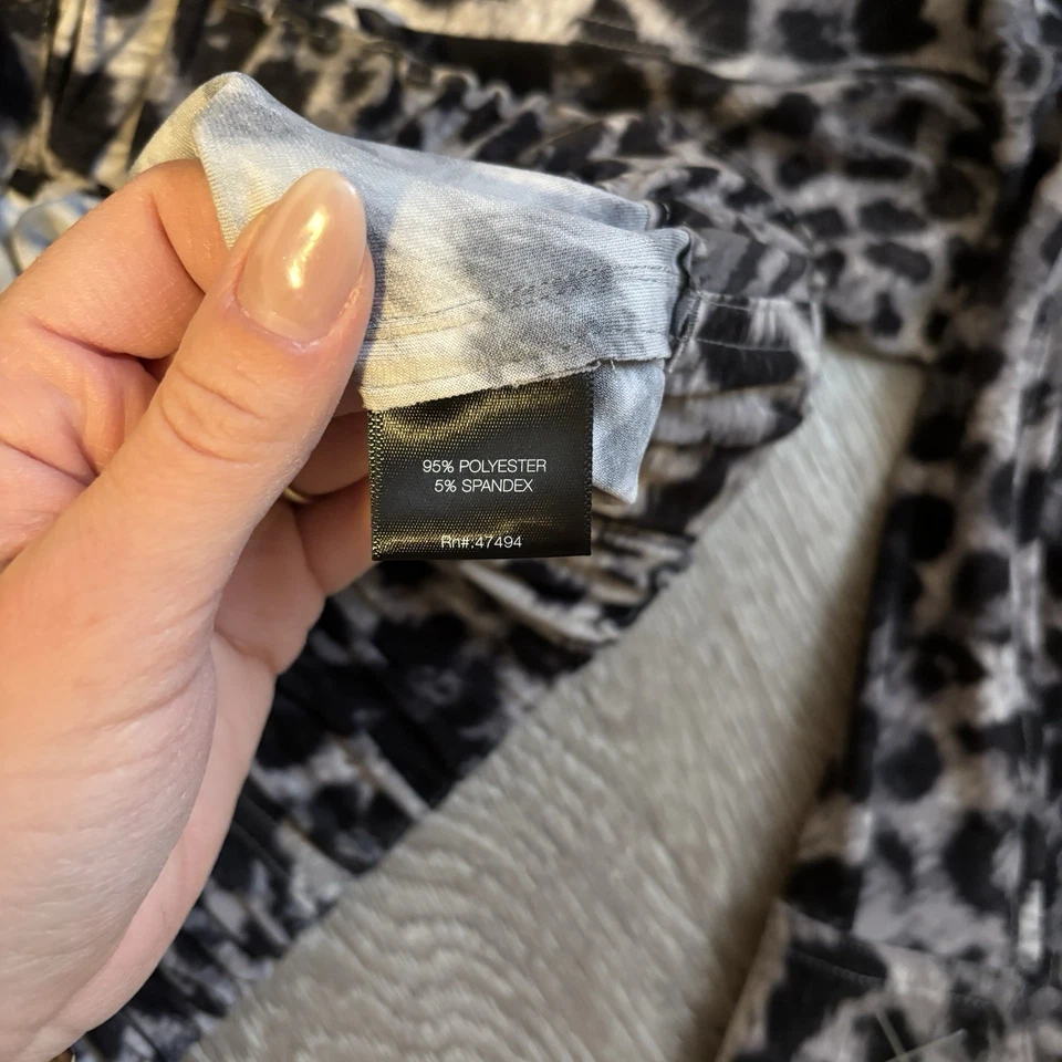 Chaqueta Bomber Norma Kamali Gris Estampado Leopardo - Cremallera Frontal - Talla XS Foto 4 de 4