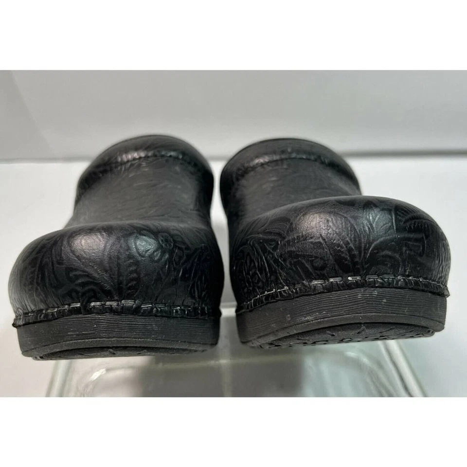 Dansko Clogs Shoes Women 11.5 12 US 42 EU Floral Black Tooled Leather XP 2.0 Pro - Image 2 of 4