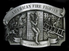 UC11141 NOS VINTAGE 1986 AMERICAN FIRE FIGHTER COMMEMORATIVE BELT BUCKLE