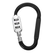 4.2 Inch Length Combination Locks 3 Dial Digit Combo D-Ring Locking Black