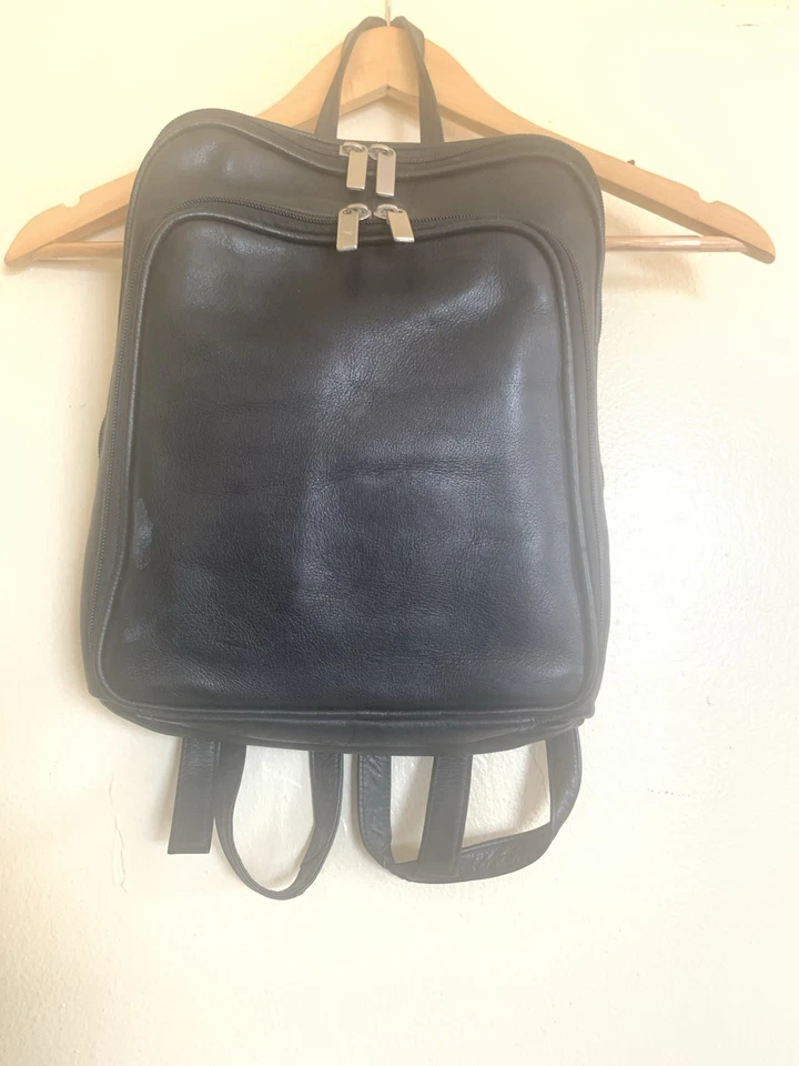 DAVID KING BOSTON женщин 100% итальянская кожа I-PAD расширить рюкзак черный читать! - Изображение 2 из 4