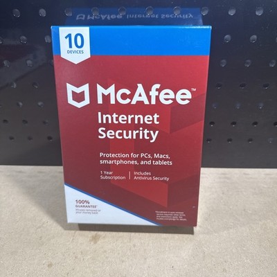 SEALED McAfee Internet Security Antivirus 10 Devices 1 Year Subscription Code