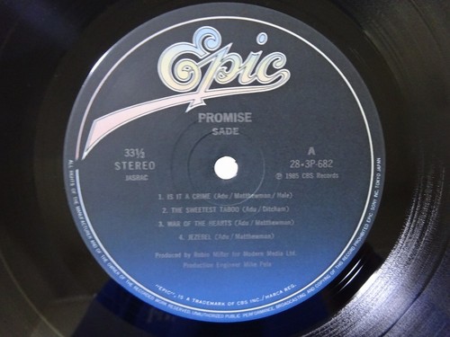 Sade Promise Epic 28・3P-682 Japan Shrink VINYL LP OBI - Picture 3 of 3