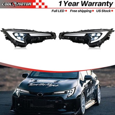 For 2020-2025 Toyota Corolla LED Projector Headlights w/ Sequential + Animation