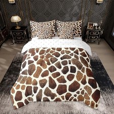 Giraffe Print Comforter Set 7 Pieces Size Kids Giraffe Fur Twin Tan and Brown