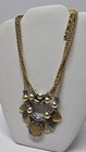 VTG Liz Claiborne Gold/Silver Tone 3 Layered Necklace W/ Charms Signed LCI  18" — photo 1
