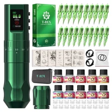 Tattoo Kit Complete Wireless  Machine 1600mAh Power Supply Adjustable 2.4mm-4.2m