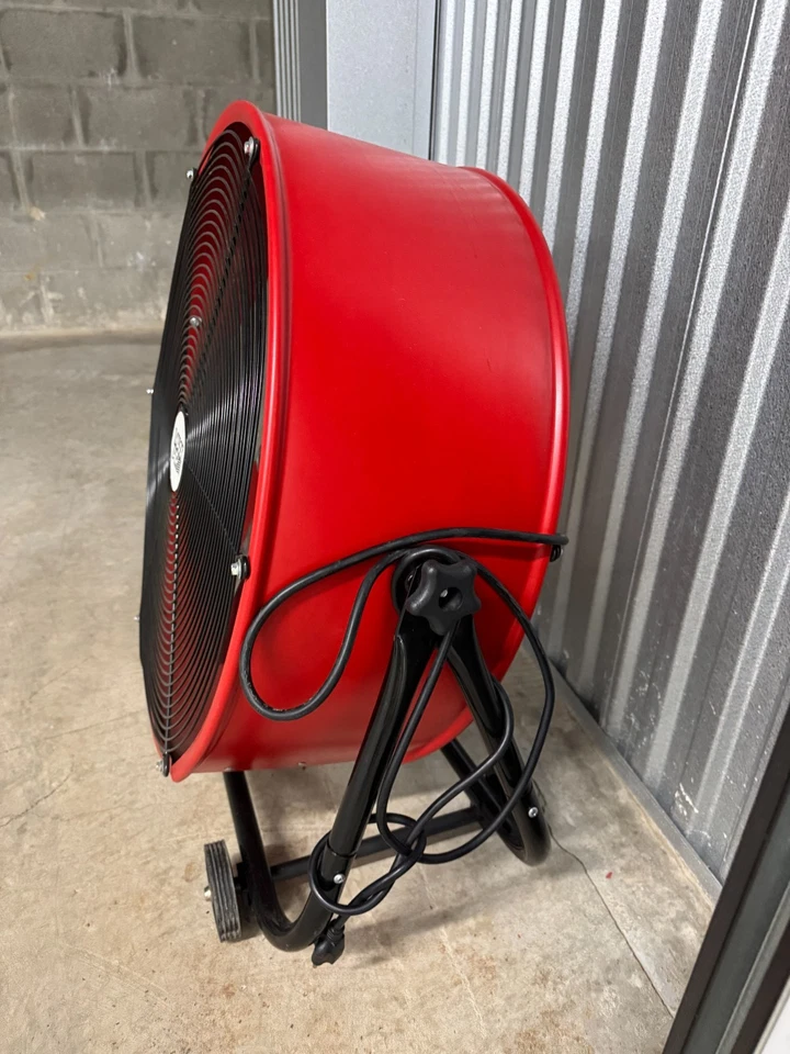 Ventilador industrial Maxx Air 24" ventilador de tambor resistente para taller - rojo, cuerpo ancho Foto 2 de 4