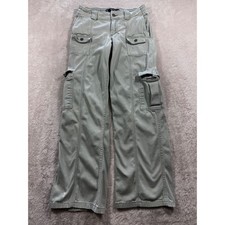 Hollister Womens Low-rise Baggy Cargo Sage Green Pants 0r Meas 27x28.5 Read