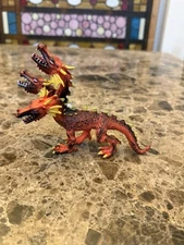 Safari Ltd Hydra Three-Headed Dragon Fantasy Figure – Red 4.5” Loose Toy