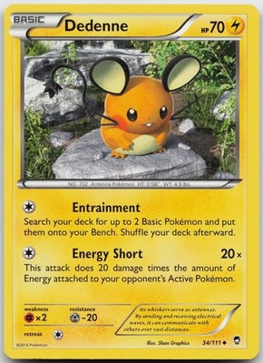 Dedenne Uncommon Lightning XY - Furious Fists 34/111 LP 2014 5ban Graphics