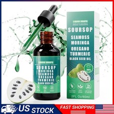 Soursop Bitters Liquid Drops 10 in 1 with Sea Moss, Moringa, Turmeric, Black See