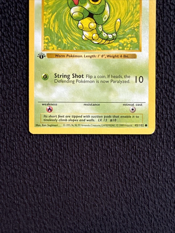 Caterpie 45/102 Common 1st edition Shadowless Base Set - Image 2 of 4