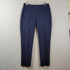 Talbots Chatham Ankle Curvy Navy Mid Rise Dress Pants Women's 10 Stretch