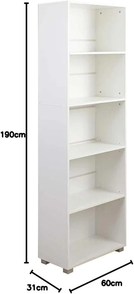 Libreria Scaffale Vela 5 Ripiani Mobile 190 Cm Ufficio Archiviazione Documenti L - Immagine 2 di 4