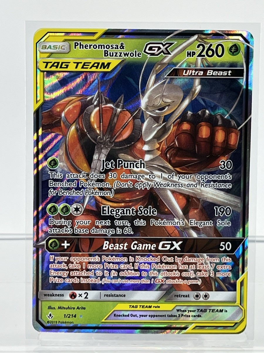 Pokémon Pheromosa & Buzzwole GX 1/214 SM-Unbroken Bonds Ultra Rare