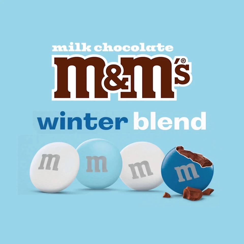 Caramelos M&M's MEZCLA DE INVIERNO AZUL/BLANCO, PRECIO VALOR LIMITADO POR TIEMPO EN BOLSA DE LIBRAS!! Foto 2 de 4