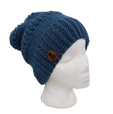 Crochet Hat Beanie Faux Fur Pom Unisex Adult Indie Boho Grunge Handmade NEW