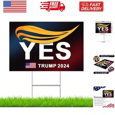 Trump Yard Signs, Trump 2024 Yard Sign 18" X 12", YES Trump Yard Signs 2024 D...