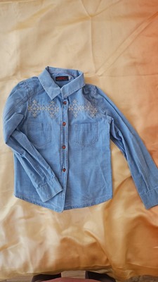 Hellblaue Mädchenbluse von ''catimini'', Größe: 8/128