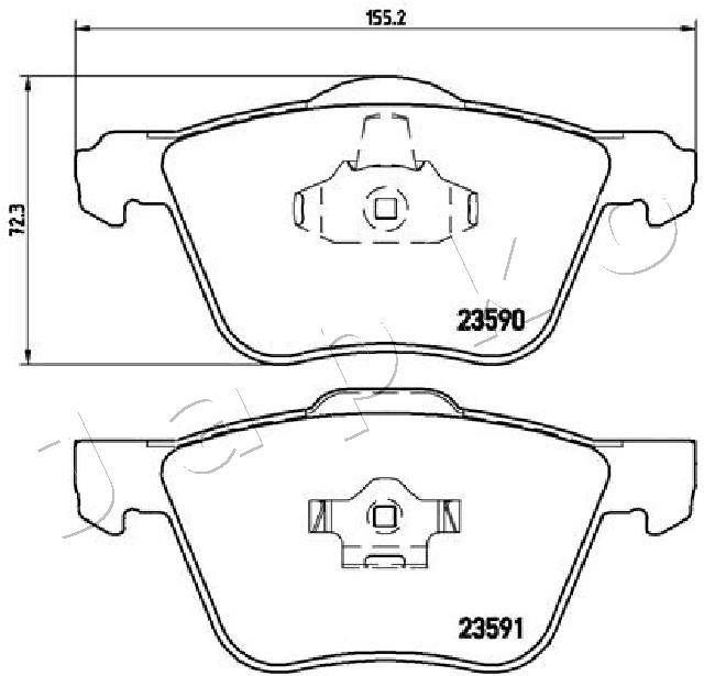 Fits JAPKO 500336 BRAKE PAD SET, DISC BRAKE