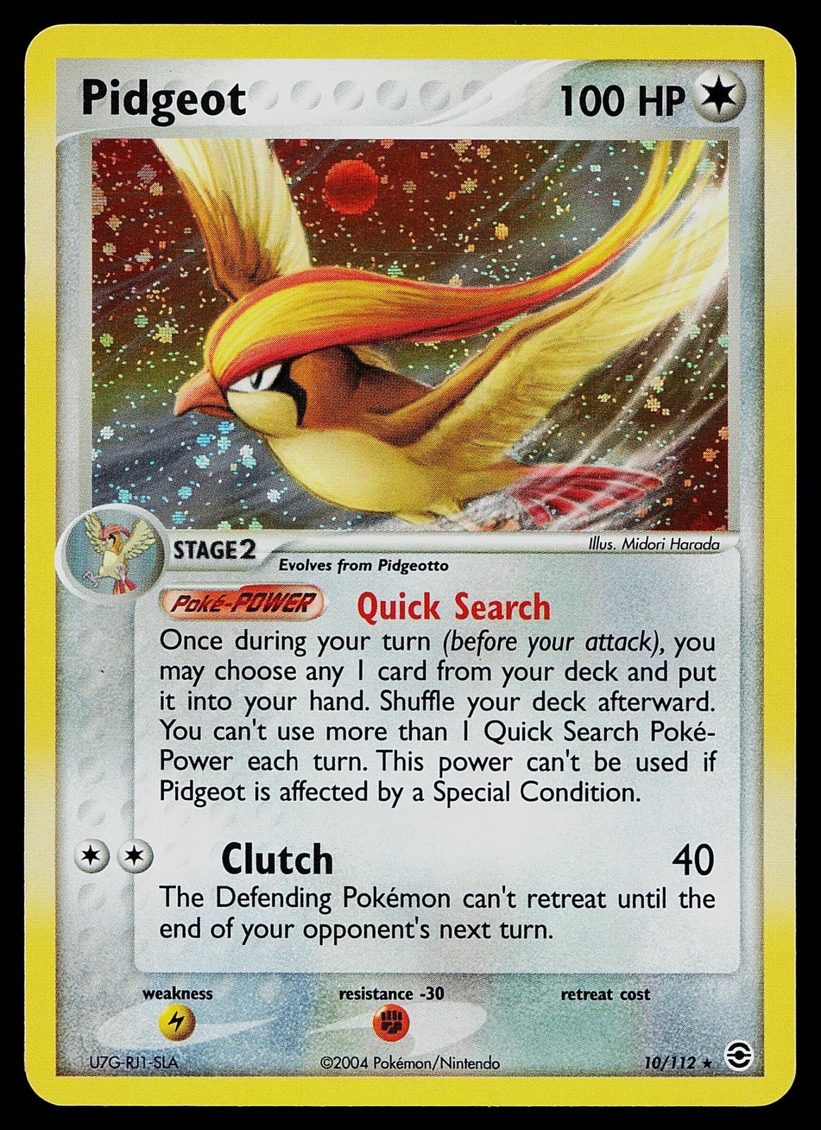 Pokemon Card - Pidgeot FireRed & LeafGreen 10/112 Holo Rare