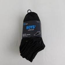 12 Pair Boys Low Cut Socks - Size 10.5-4, Black 4969