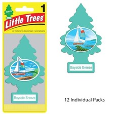 12 x Little Trees Bayside Breeze Scent Car and Home Hanging Air Fresheners