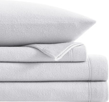 Plush Queen Micro Fleece Sheets Set, 4-Piece, Soft  Warm, White