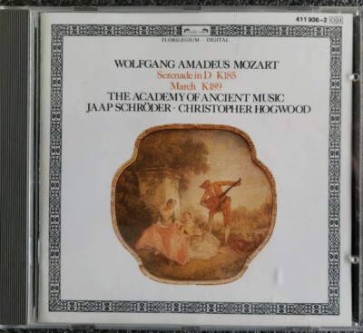 Mozart:Serenade in D,K185  March K189 Jaap Schröder, Hogwood 1985 W. Germany VGC
