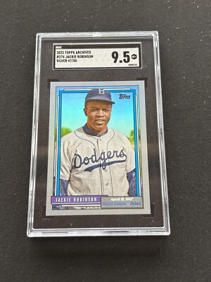 Jackie Robinson 2022 Topps Archives Silver Foil Brooklyn Dodgers 47/50 ...
