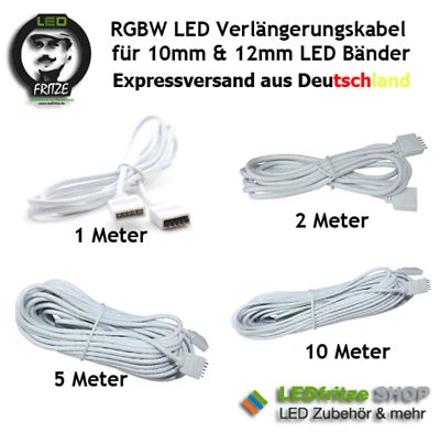 RGBW RGBWW Verlängerung - Kabel 1m 2m 5m 10m für 10mm & 12mm LED Band 5 polig  - Bild 1 von 4