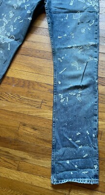 VTG Helmut Lang SS98 Archive Beaded Painter Button Fly 5 Pocket