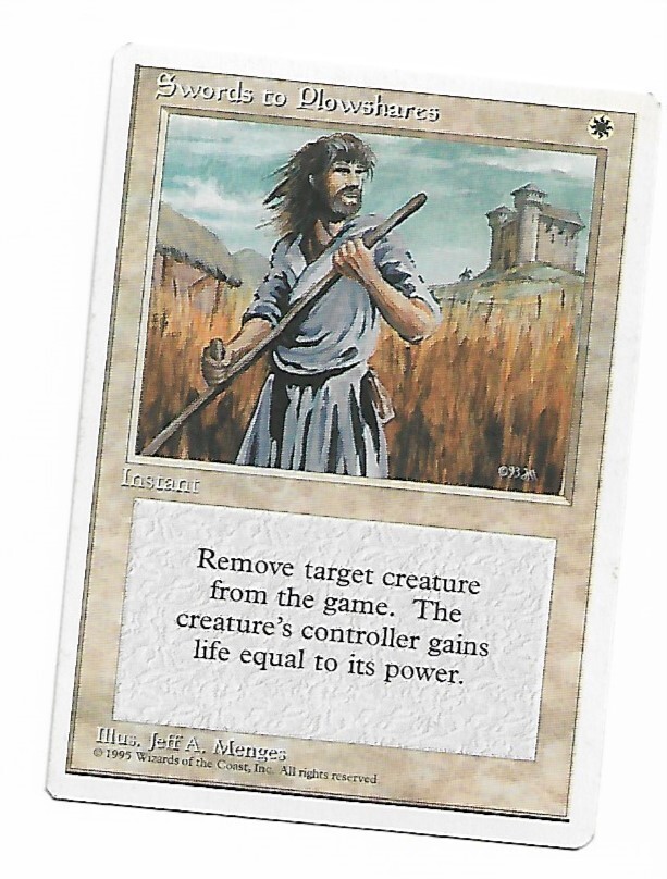 Magic the Gathering ~ MTG ~ 1x Swords to Plowshares ~  LP  ~ 4th Edition