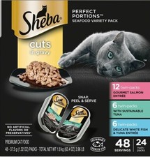 Sheba Perfection Portions Cuts in Gravy Wet Cat Food Tray Variety Packs