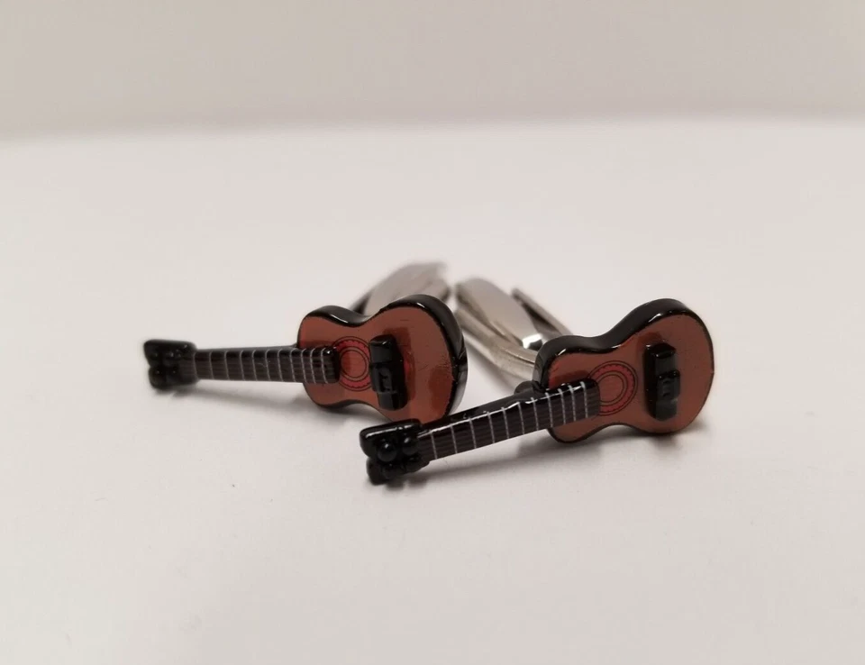 Gemelos de músico enchapados en rodio para guitarra acústica Zennor marrón/negro Foto 2 de 4