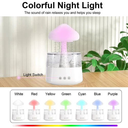 Cloud Humidifier Relaxing Aromatherapy Desk Rain Lamp USB Rain Sound Diffuser AU - Bild 6 von 12