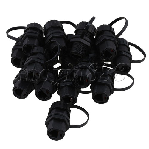 Lot De 20 Connecteurs Ethernet RJ45 étanches M20 - Pour Installations Extérieures, Noir