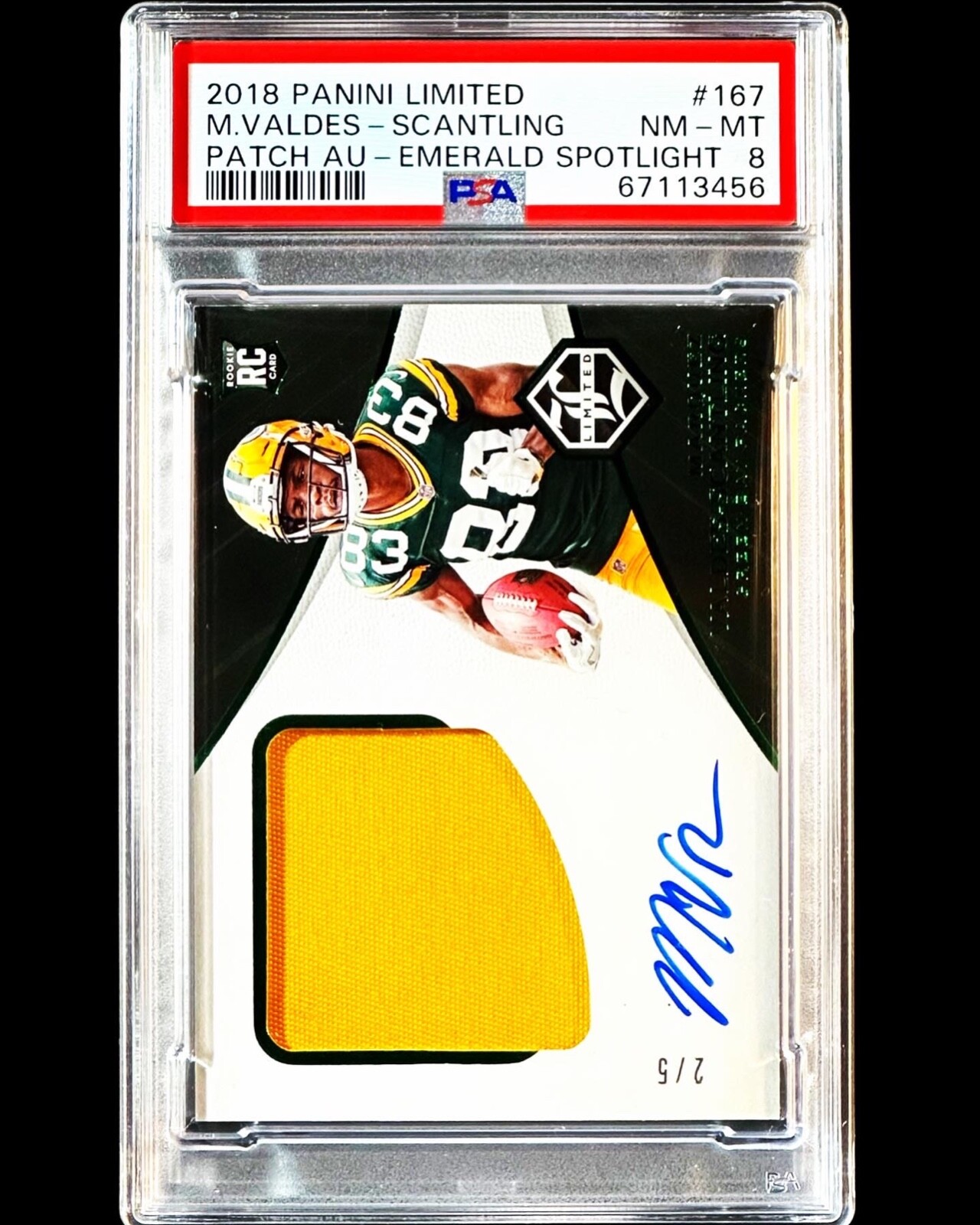 Marquez Valdes-Scantling Panini Limited #167 Patch Autograph-Emerald Spotlight