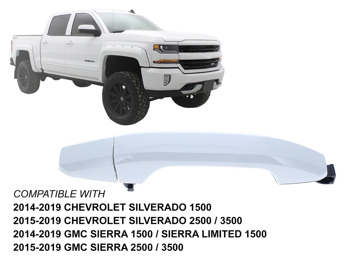 White Rear Outer Door Handle for 14 - 19 Silverado Sierra