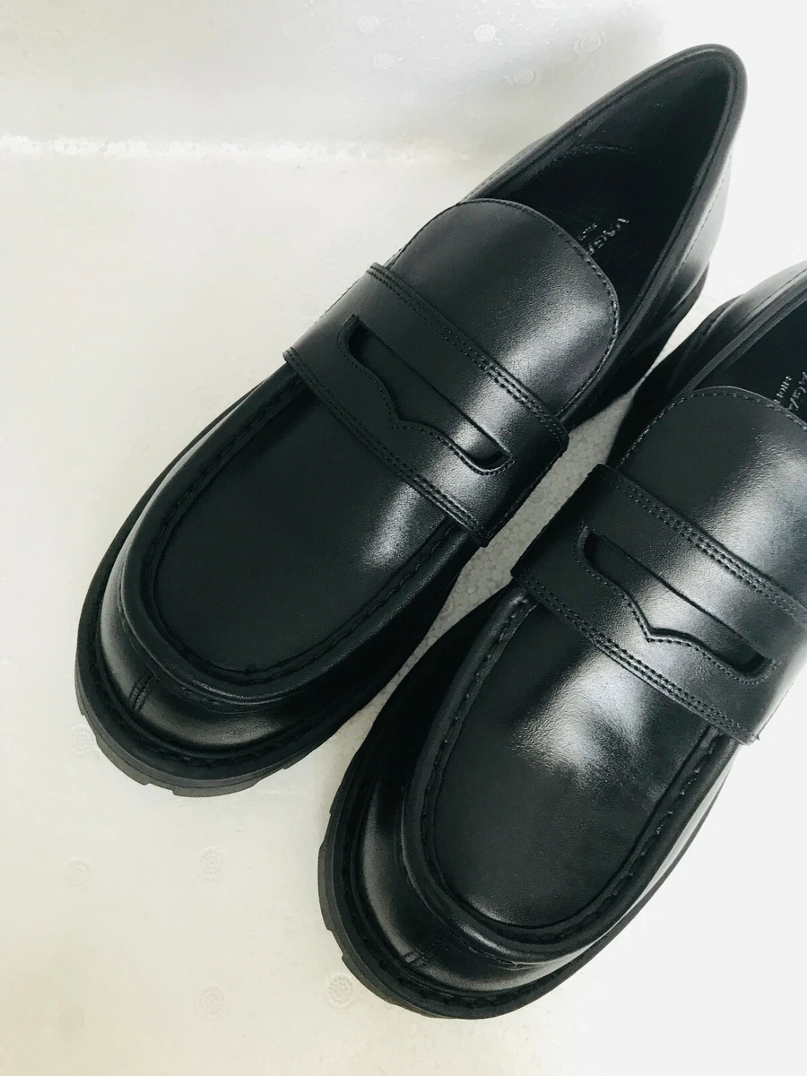 Vagabond black leather loafers sale