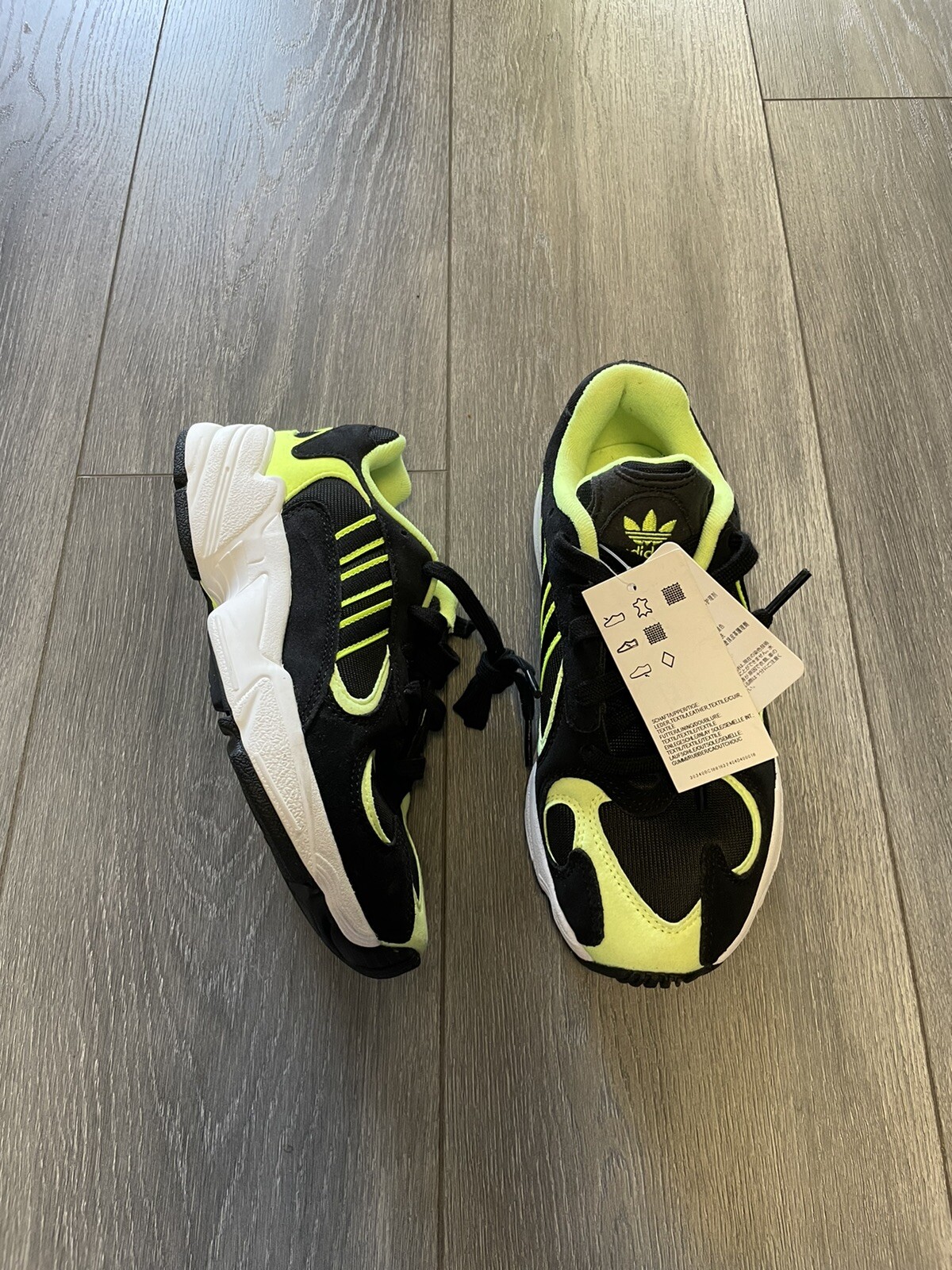 Brand New Adidas Originals Yung-1 Mens Black Neon Volt Yellow EE5317 Sz 4 |  eBay