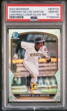 2023 Bowman Chr. - Yordany De Los Santos - Lunar Glow Ref - Pirates - PSA10 POP2